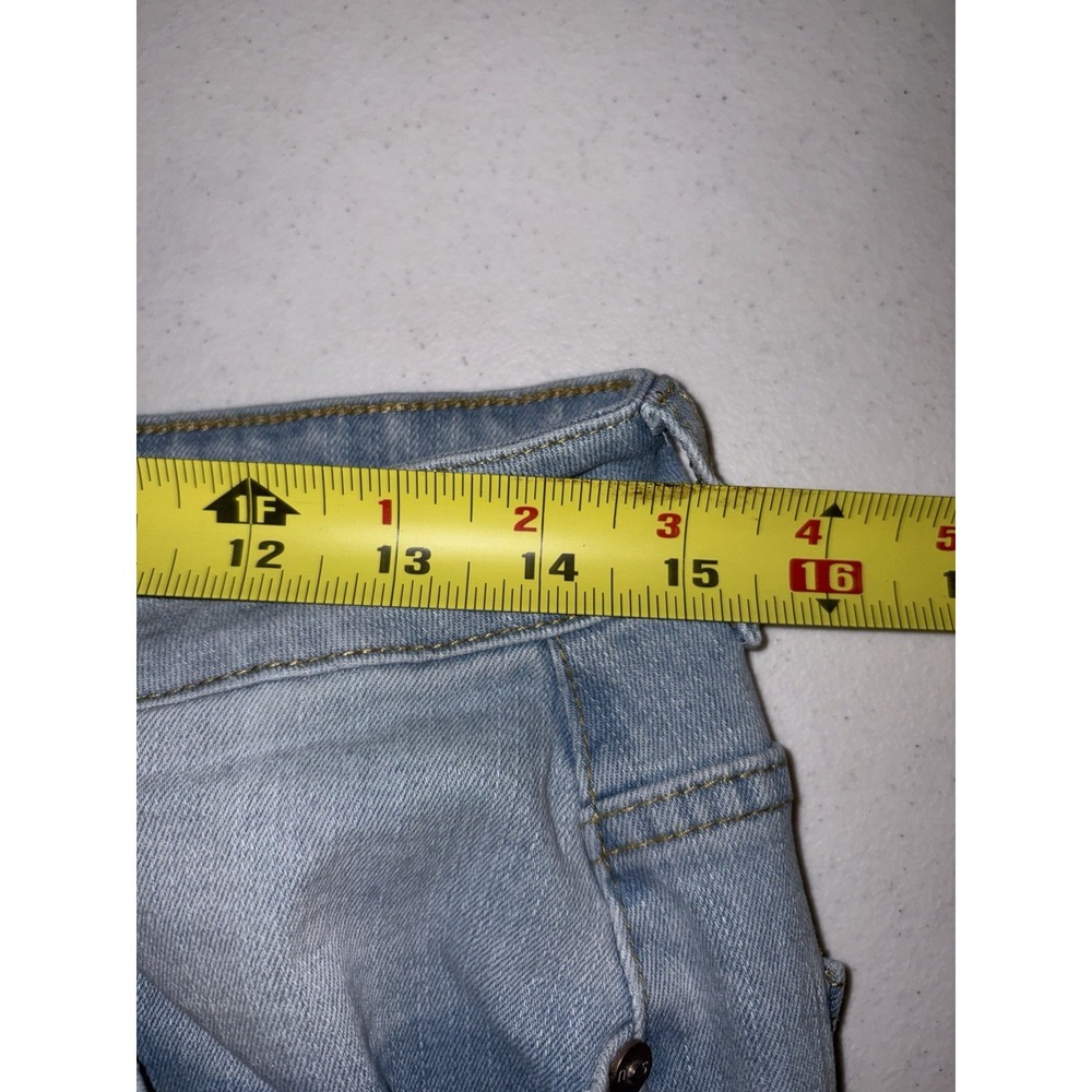 KUNMI Women's Jeans Light Wash Size L Distressed Straight Leg - Picture 5 of 7